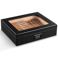 ZLSANVD Cigar Humidor for Approx. 30 Cigars, Dark Brown, with Hygrometer and Humidifier and Manual,not Easy to Wear, Beautiful and Generous