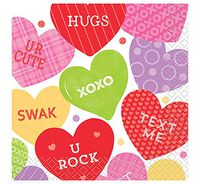 Candy Valentine's Day Beverage Napkins, 16ct