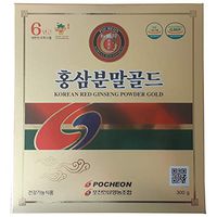 Pocheon 300g Korean Panax Red Ginseng Roots Powder Gold 6 Years, No Additives 100% Pure, High Ginsenoside