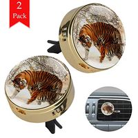 Purple Planet Space two gold air freshener aromatherapy essential oil diffusers for car vent clip portable with four refill pads 1.33x1.83in