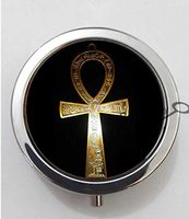 BlackKey Egyptian Ankh 3-Compartment Decorative Pocket Gift Box Case Organizer for Pill, Color 1 -37