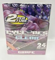 Full Box 24 Cyclones Grape Flavored Pre Rolled Cones Clear Non Tobacco Cone by Cyclones