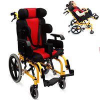 W&P Lightweight Folding Wheelchair for Kids,Adjustable Height Self Propelled Portable Wheelchair with Removable Footrests, Armrest for 3-10 Years Old