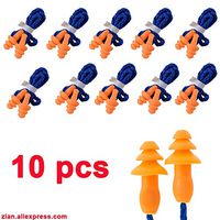 10Pcs Soft Silicone Corded Ear Plugs Swimming ears Protector Reusable Hearing Protection Noise Reduction Earplugs Earmuff sleep