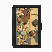 Perfection In Style Black Color Metal Cigarette Case Vintage Baseball Design 014