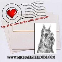 Michael Steddum Schnauzer Pencil Note Card Set