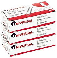 Universal Nonskid Paper Clips, Wire, Jumbo, Silver-100 ct, 3 pk