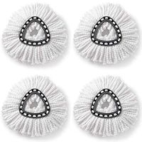 Microfiber Spin Mop Replacement Pads by Easy Greener, with Excellent Adsorption, Easy Cleaning Mop Head for Wet & Dry Use (White, 4 Pack)