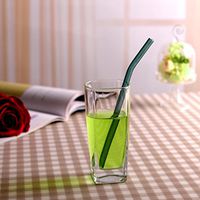 Sikye Straws,Reusable Glass Smoothie Drinking Straws for Milkshakes Frozen Drinks,BPA free (B)