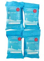 Fresh Feet Wipes - Natural Peppermint - 25-count Travel Packs - Set of 4 (Total 100 Foot and Body Wet-Wipes) - by Jasmine Seven