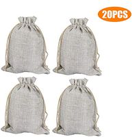 G2PLUS Natural Burlap Bags with Drawstring,20PCS Linen Gift Bags Gift Pouches Wedding Party Favor Jewelry Bags (7CM X 9CM)