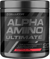 Cellucor Alpha Amino Ultimate EAA & BCAA Recovery Powder + HMB, Essential & Branched Chain Amino Acids for Post Workout Hydration, Watermelon Lime, 20 Servings