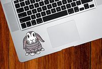 Yadda-Yadda Design Co. Bunny - Patterned Bunny Rabbit - Vinyl Laptop Trackpad Tablet Decal - Copyright2016 (Size Variations) (Small 3.25" w x 3.5" h)