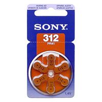SONY Hearing Aid Batteries Size 312 Zinc Air Made in Germany Genuine (60 Pcs)