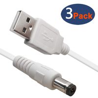 SIOCEN USB to 5v DC Cable, 5.5 x 2.1mm DC to USB Adapter Power Plug Connector Cable,USB to 5v Power Cable USB A Male to DC Power Cable Cord 3 Pack 4ft