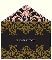 Anna Griffin Boxed Set of 12 Thank You Notes ~ Black/Pink Foil Collection (NC356)