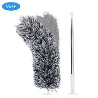 Microfiber Duster with Telescoping Extension Pole (30 to 100 inches), with Bendable Head, Washable, Extendable Duster for Cleaning High Ceiling Fan, Interior Roof,Cobweb, Gap Dust- Wet or Dry Use