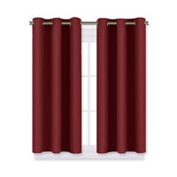 NICETOWN Burgundy Window Curtains Blackout Drapes, Thermal Insulated Solid Grommet Blackout Curtains/Draperies for Living Room (1 Pair, 29 by 45 inches, Burgundy Red)