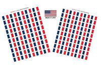 Made in USA! 100 Country Flag 1.5" x 1" Self Adhesive World Flag Scrapbook Stickers, Two Sheets of 50, 100 International Sticker Decal Flags Total (France)