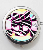 BlackKey Cute Skull Zebra Pattern 3-Compartment Decorative Pocket Gift Box Case Organizer for Pill, Color 1 -1109