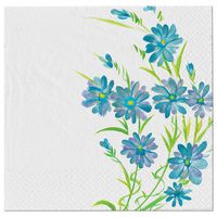 Nicole Home Collection 40 Count Everyday Paper Lunch Napkins, Blue Floral