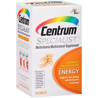 Centrum Specialist Energy (120 Count) Complete Multivitamin / Multimineral Supplement Tablet, Vitamin D3 and Vitamin C