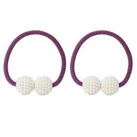1X Pearl Magnetic Curtain Clip Curtain Holders Buckle Clips Hanging Ball Buckle Tie Back Curtain Accessories Home Decor (Purple)