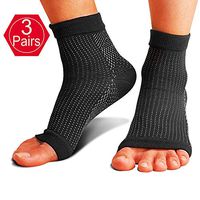 Plantar Fasciitis Compression Socks, 3 Pairs Medical Compression Foot Sleeves for Mens Women Doctor Nurses - Best Plantar Fasciitis Socks for Pain Relief, Heel Pain, Best Treatment with Arch Support.