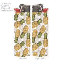 Pineapple Pattern 2 Pack Vinyl Decal Wrap Skin Stickers by egeek amz for Bic Lighters