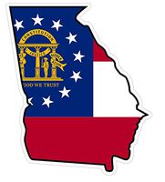 CustomDecal US Georgia State (Q11) Shape Flag Vinyl Decal Sticker Car/Truck Laptop/Netbook Window