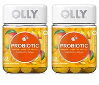 OLLY Probiotic Immune and Digestive Health One Billion Live Cultures A Dietary Supplement in Tropical Mango Flavor - 50 Gummies (Pack of 2)