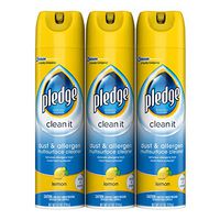 Pledge Dust & Allergen Multisurface Cleaner Spray, Works on Leather, Granite, Wood, and Stainless Steal, Lemon, 9.7 oz - Pack of 3