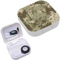 Portable Contact Lens Case Box Travel Kit Mirror + Bottle + Tweezers Container Holder [ Digital Pixel Camouflage ]