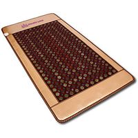 MediCrystal 4-Gems Far InfraRed Bio Magnetic Mat - Single 75”L x 39”W - Natural Amethyst Jade Agate Tourmaline - Adjustable FIR Heat 86-158°F & PEMF 4, 8, 10, 14Hz - Negative Ion -FDA Reg Manufacturer