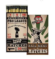 HomArt Large Decorative Football Candle and Fireplace Wood Matches (Set of 3)