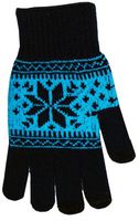 Boss Tech Products Knit Touchscreen Gloves with Conductive Fingertips for Use with All Touchscreen Electronic Devices- Blue Snow