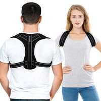 Posture Corrector for Men and Women, Upper Back Brace for Clavicle Support, Adjustable Back Straightener for Thoracic Kyphosis and Providing Shoulder - Neck Pain Relief (Black, S/M)