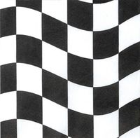 Creative Converting 18 Count Beverage Napkins, Black and White Check (650944)