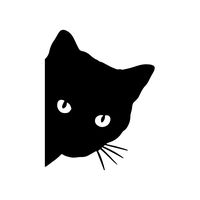 Peeking Cat Silhouette Decal Sticker
