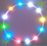 TheHoopCompany Custom OD, 3/4" HDPE - RGB Color Changing Morph 12 xLED's Super high Density w Charger & Battery (32" OD)