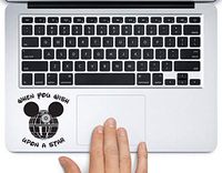 Mickey Ears Death Star Star Wars Disney Printed Trackpad Clear Vinyl Decal Sticker Compatible with Apple MacBook Pro Air 11" 12" 13" 15" All Years Laptop Keyboard (13" MacBook Air)