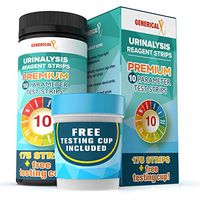 (175 STRIPS + FREE TESTING CUP) |10 Parameter Urine Test Kit | for UTI's, Ketosis, pH, Blood, Protein, Ascorbate | For Gallbladder, Bladder, Urinary Tract, Kidney, Liver Health | FDA-Approved Reagents