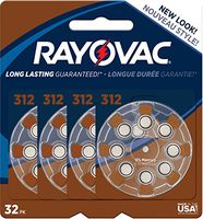 Rayovac Mercury Free Hearing Aid Batteries, Size 312, 32-Pack (L312ZA-32ZM)