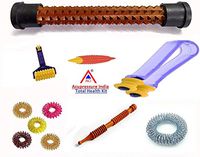 Acupressure Health (7in1) Kit Wooden Refleology Foot Massager, Body Roller, Plastic Karela, Finger Massager, Wooden Jimmy Stick, Bracelet, Sujok Rings