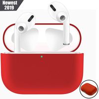 FnKer Case Compatible with Airpods Pro Case Premium Silicone Airpod Pro Case Protective Cover for Airpods 3 (Front LED Visible) (Won't Affect Wireless Charging) - Red