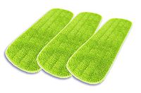Kitchen + Home Professional 17" Microfiber Wet and Dry Mop Head Refill 3 Pack - Washable Reusable - for Wet, Dry, Scrubbing and Dusting