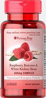 Puritan's Pride Raspberry Ketones and White Kidney Bean 600mg Complex-60 Capsules
