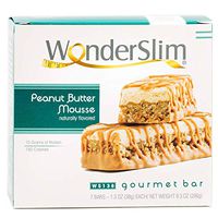 WonderSlim Gourmet High Protein Bar/Diet Bars with 10g Protein - Trans Fat Free, Cholesterol Free, Peanut Butter Mousse (7 Count)