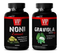 Energy Vitamins for Men - NONI Extract – GRAVIOLA Extract - graviola Leaves Extract - 2 Bottles Combo (60 Capsules + 60 Capsules)