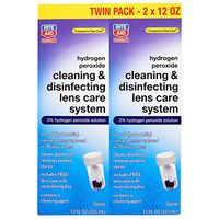 Rite Aid Cleaning & Disinfecting Lens Care System, Twin Pack, 12 Fl Oz per Bottle (24 Total Fl Oz)